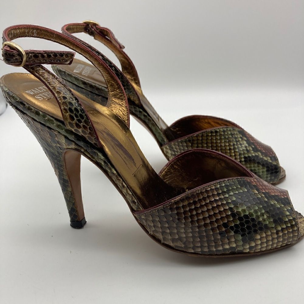 Walter Steiger Pancaldi Multicolor Snakeskin Leather Pumps Size 36,5/6 Italy